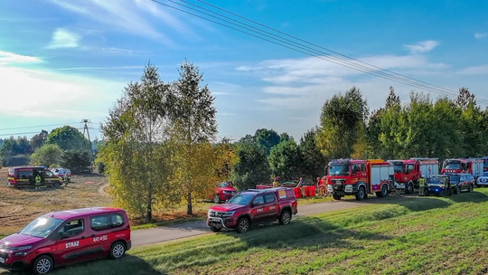 Płonący las w scenariuszu ćwiczeń. Wielkie manewry strażaków w Nadleśnictwie Dwukoły