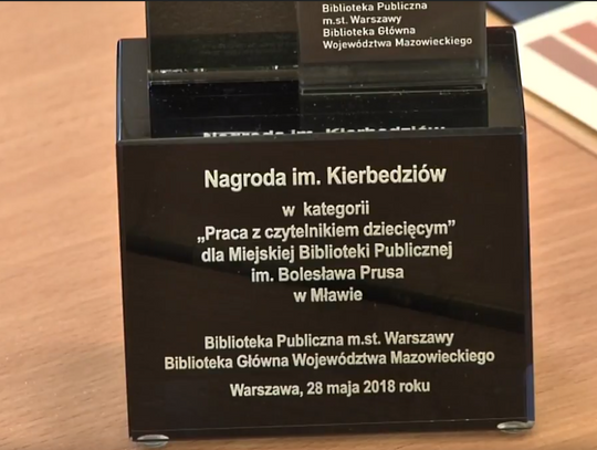 NAGRODA IM. KIERBEDZIÓW DLA BIBLIOTEKI W MŁAWIE